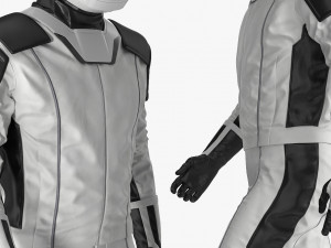 futuristic astronaut space suit rigged 3D Model