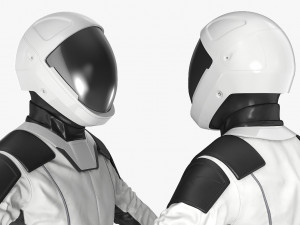 futuristic astronaut space suit rigged 3D Model