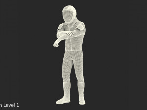 futuristic astronaut space suit rigged 3D Model