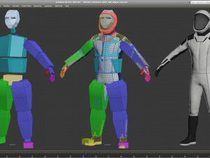 futuristic astronaut space suit rigged 3D Model