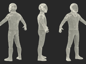 futuristic astronaut space suit rigged 3D Model