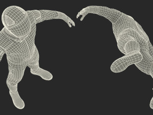 futuristic astronaut space suit rigged 3D Model