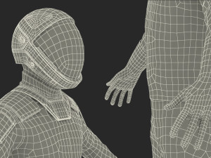 futuristic astronaut space suit rigged 3D Model