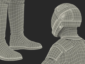 futuristic astronaut space suit rigged 3D Model