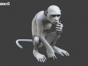 monkey fur rigged Modelo 3D