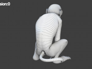 monkey fur rigged Modelo 3D