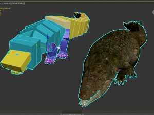 crocodile swiming rigged 3Dモデル