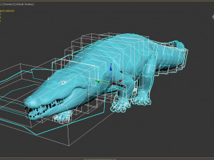 crocodile swiming rigged 3Dモデル