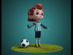 cartoon sport girl nina Model 3D