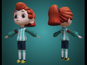 cartoon sport girl nina 3D Модель