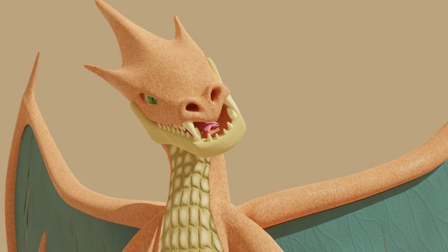 3D Charizard Mega Y 3D Модель .c4d .max .obj .3ds .fbx .stl .blend 