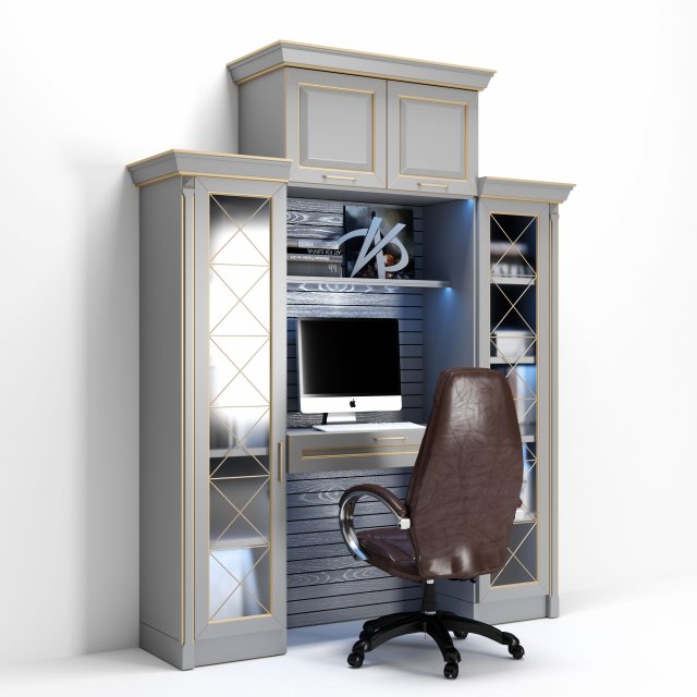 Home office Modelo 3D .c4d .max .obj .3ds .fbx .stl .blend 