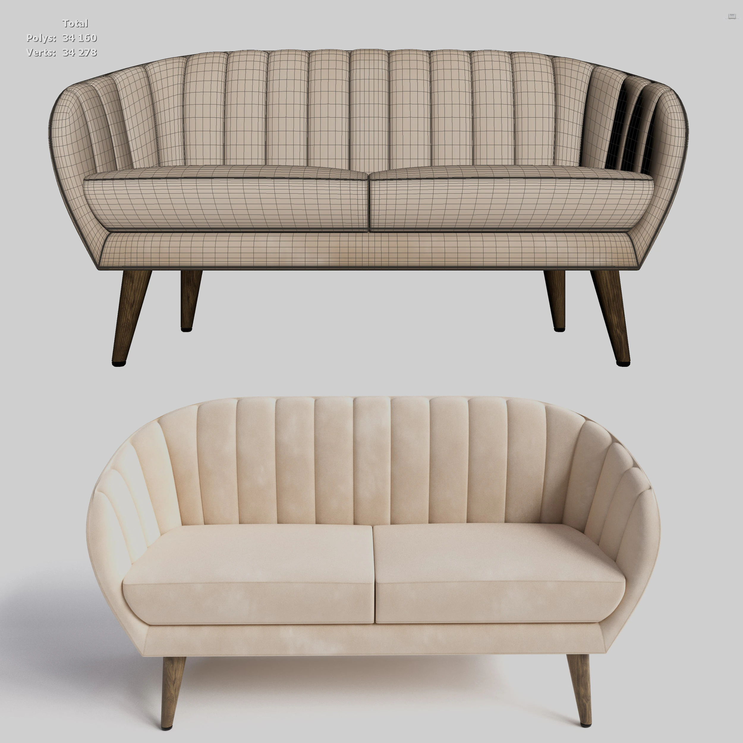 Sofa 3D Model .c4d .max .obj .3ds .fbx .stl .blend
