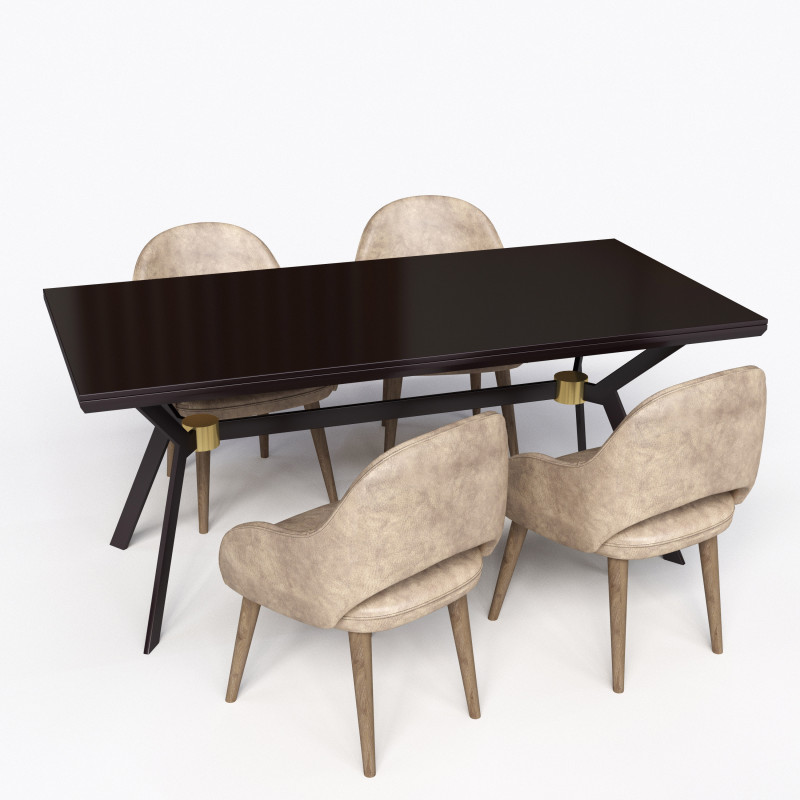Table Chair 3D Модель .c4d .max .obj .3ds .fbx .stl .blend 