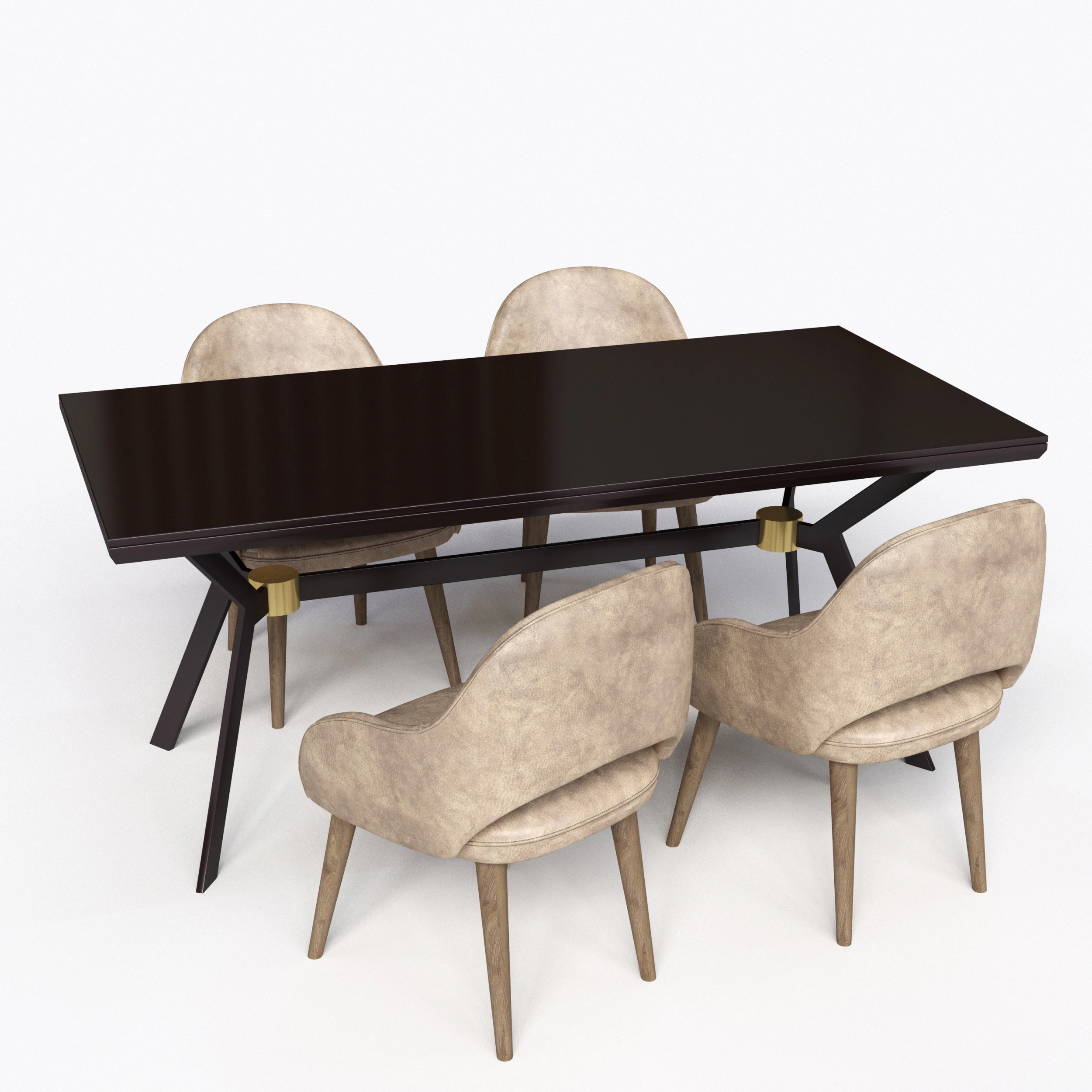 Table Chair 3D Model .c4d .max .obj .3ds .fbx .stl .blend