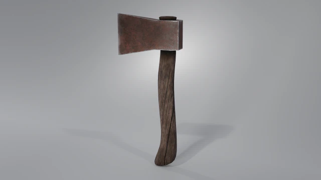 rusty axe lowpoly 3D Model .c4d .max .obj .3ds .fbx .stl .blend 