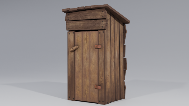 old wooden storeroom or toilet free low-poly Modelo 3D .c4d .max .obj .3ds .fbx .stl .blend 