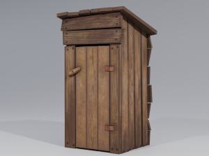 old wooden storeroom or toilet free low-poly 3D-Modell