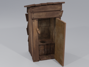 old wooden storeroom or toilet free low-poly Modelo 3D