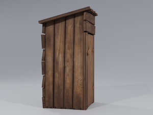 old wooden storeroom or toilet free low-poly Modelo 3D