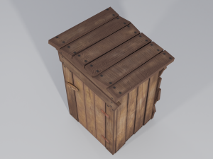 old wooden storeroom or toilet free low-poly Modelo 3D
