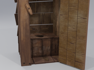 old wooden storeroom or toilet free low-poly Modelo 3D