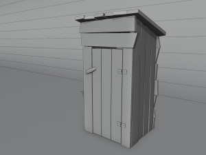 old wooden storeroom or toilet free low-poly Modelo 3D