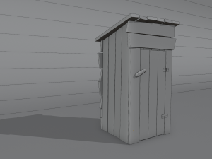 old wooden storeroom or toilet free low-poly Modelo 3D