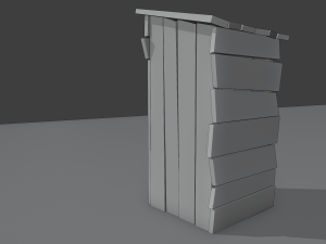 old wooden storeroom or toilet free low-poly Modelo 3D