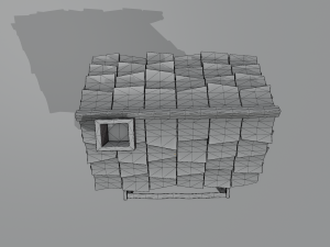 haunted wooden cabin with interior lowpoly low-poly 3D 模型