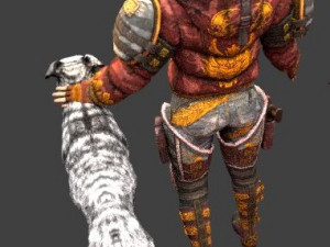 girl with dog 3D Model