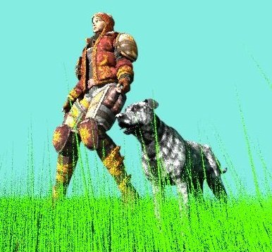 girl with dog 3D Model .c4d .max .obj .3ds .fbx .stl .blend 