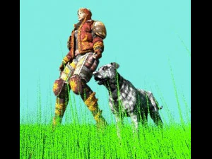 dziewczyna z psem Model 3D