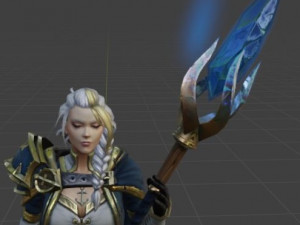 girl with power effect Model 3D