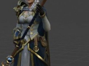 girl with power effect Model 3D