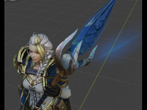 girl with power effect Model 3D