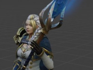 girl with power effect Model 3D