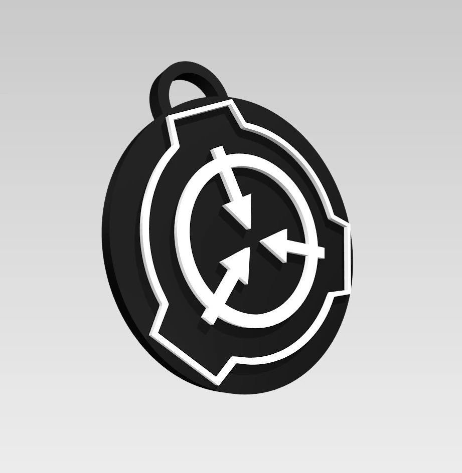 SCP Foundation Keychain 3D Print Model .c4d .max .obj .3ds .fbx .stl .blend 