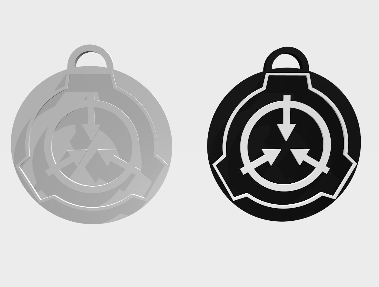 SCP Foundation Keychain 3D Print Model in Keychains 3DExport