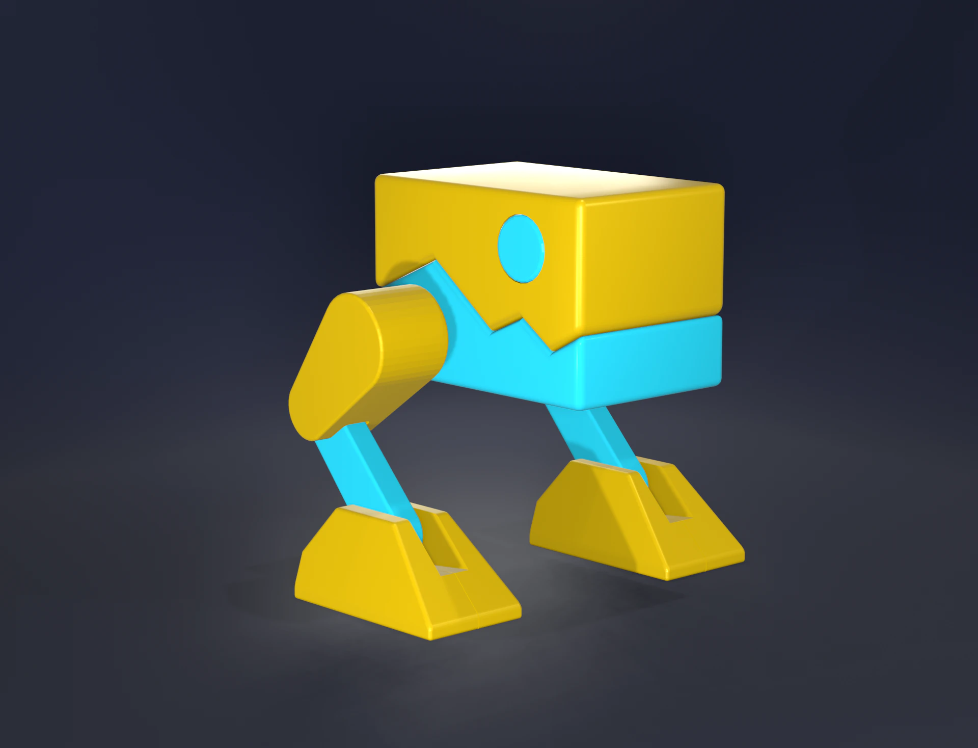 Geometry Dash default robot toy 3D Print Model .c4d .max .obj .3ds .fbx .stl .blend 