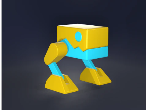 Geometry Dash standaard robotspeelgoed 3D printmodel