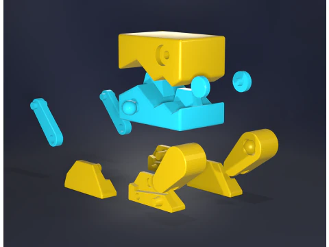 Geometry Dash default robot toy 3D Print Model