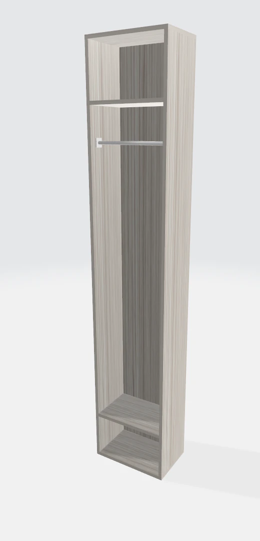 wardrobe with one section 3D Model .c4d .max .obj .3ds .fbx .stl .blend 