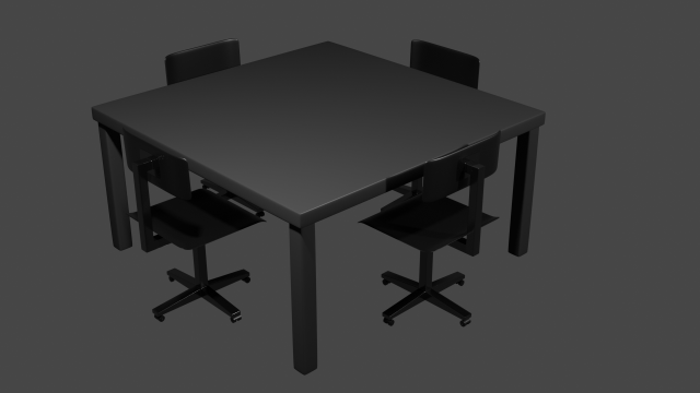 Table with chair Model 3D .c4d .max .obj .3ds .fbx .stl .blend 