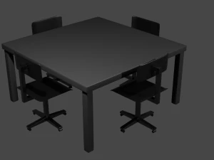 Table with chair 3D Model