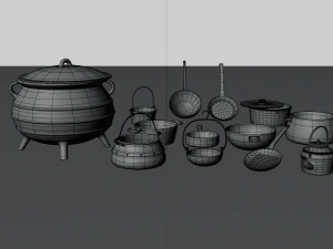 Old Pans 3D Model