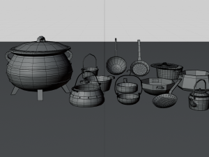 Old Pans 3D Модель