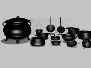 Старі каструлі 3D Модель