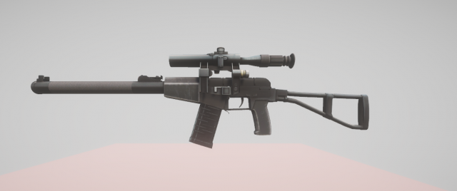 Modern Rifle With Scope 3D Модель .c4d .max .obj .3ds .fbx .stl .blend 