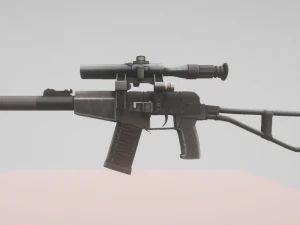 Rifle moderno com mira telesc&oacute;pica Modelo 3D